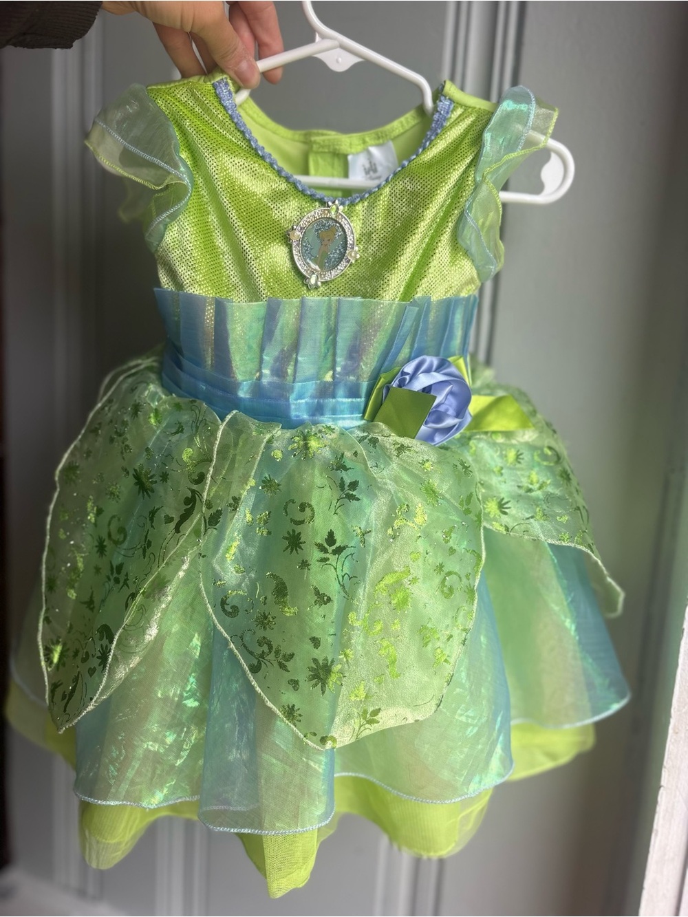 Disney 18/24 Lime Green and Blue Fairy Princess Tinkerbell Costume/Dressup Dress